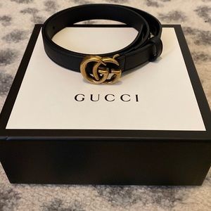 Gucci GG Marmont Thin Leather Belt